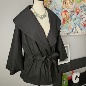 Liz Claiborne Womens Black Jacket, Shawl Collar w/ Puffy Sleeves, Large